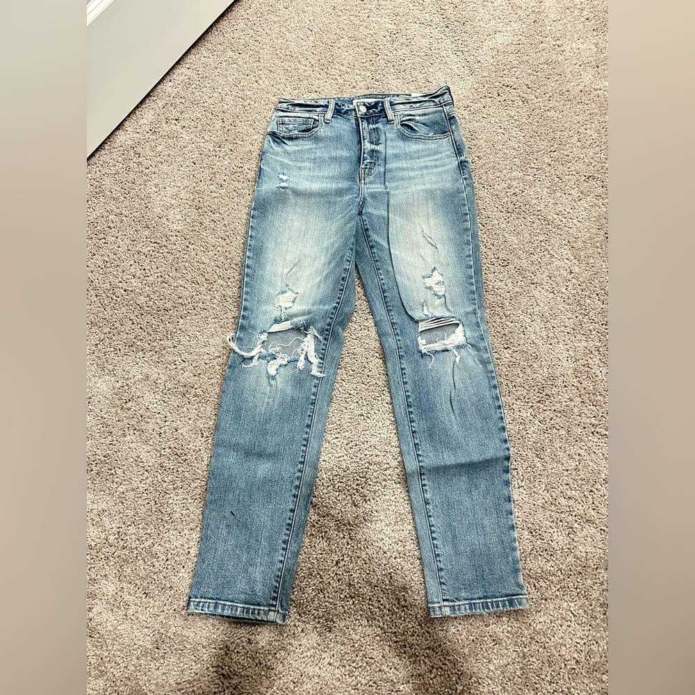 Distressed Blue Jeans